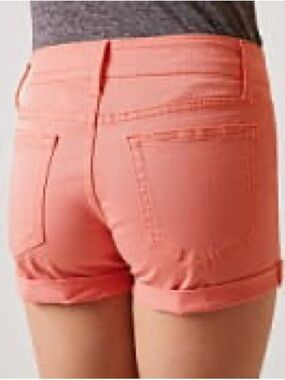 Daytrip Coral Roll-Cuff Denim Shorts